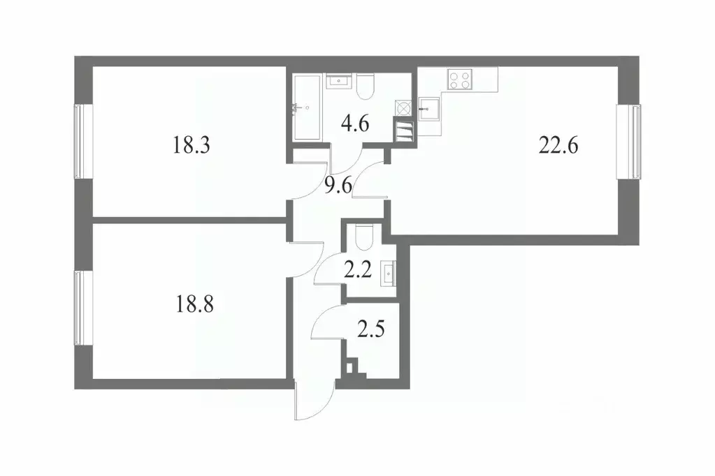 2-к кв. Санкт-Петербург Петровский просп., 9к2 (78.2 м) - Фото 0
