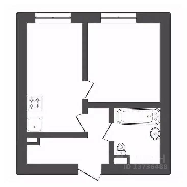 1-к кв. Амурская область, Благовещенск ул. 50 лет Октября, 265 (31.5 ... - Фото 1