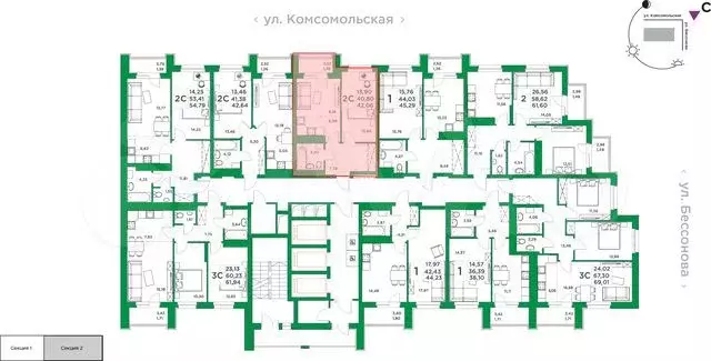 1-к. квартира, 40,8 м, 16/24 эт. - Фото 1