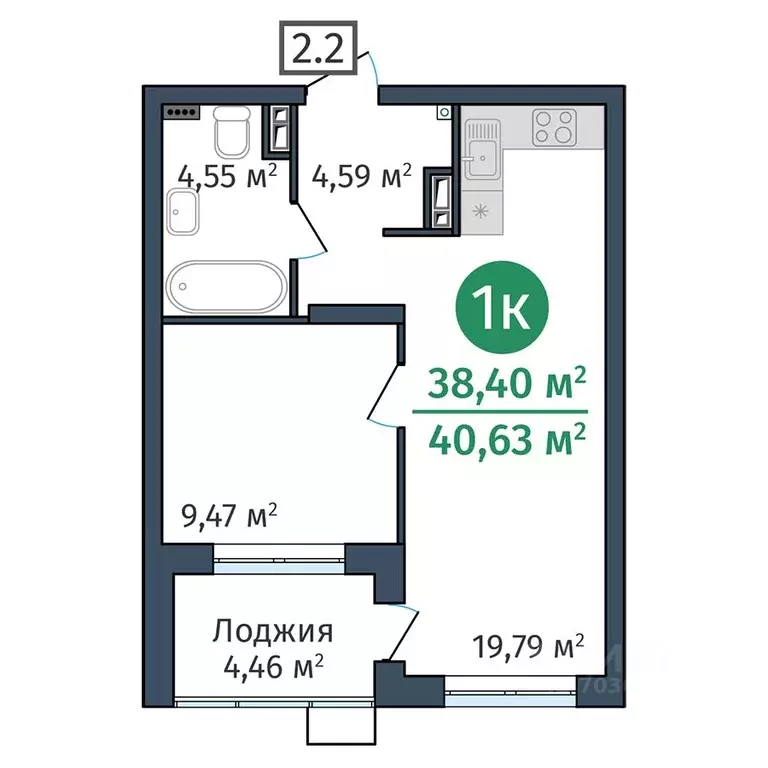 1-к кв. Тюменская область, Тюмень ул. Краснооктябрьская, 12 (38.4 м) - Фото 0