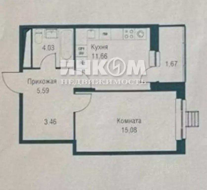 1-к кв. Московская область, Одинцово Северная ул., 5к1 (40.1 м) - Фото 2