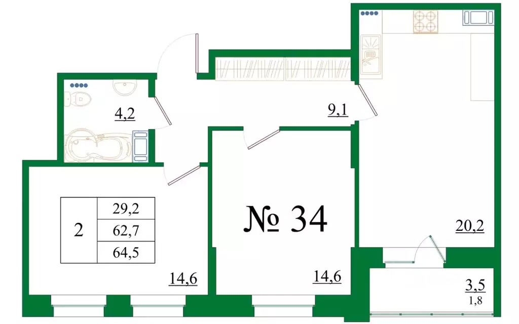 2-к кв. Ленинградская область, Гатчина Красносельское ш., 4А (64.5 м) - Фото 0