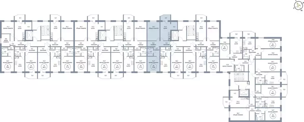 2-к кв. Ханты-Мансийский АО, Нефтеюганск 6-й мкр, 17 (75.6 м) - Фото 2