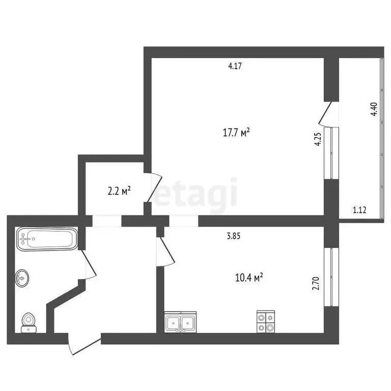 1-комнатная квартира: Омск, улица Фурманова, 6 (39.6 м) - Фото 0