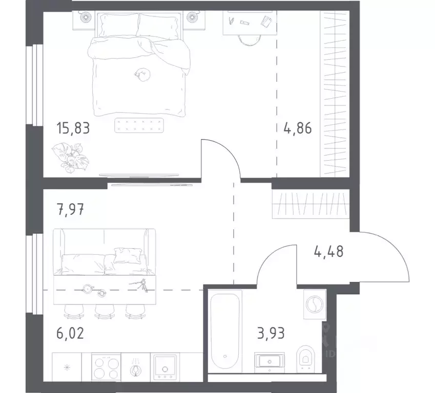 1-к кв. Башкортостан, Уфа ул. Минигали Губайдуллина, 8к9 (43.09 м) - Фото 1