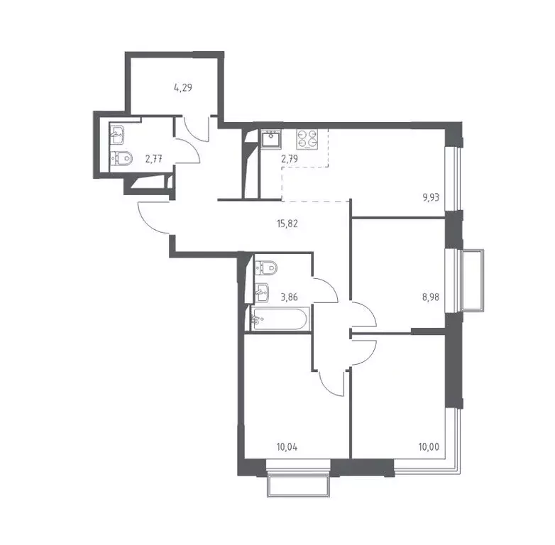 3-комнатная квартира: Мытищи, микрорайон Перловка, ЖК Долина Яузы, 1 ... - Фото 1