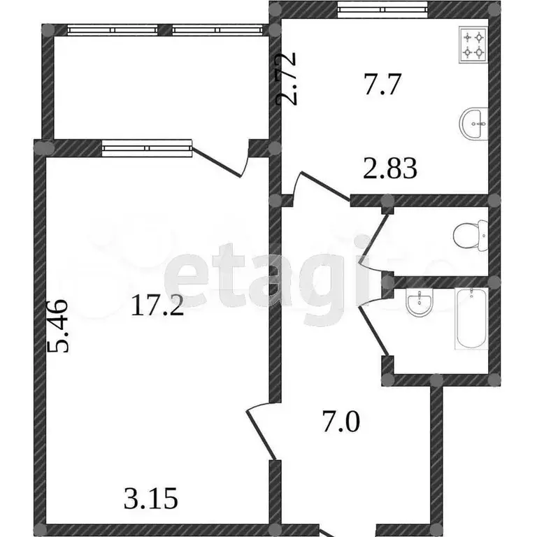 1-к. квартира, 36,4 м, 7/9 эт. - Фото 0