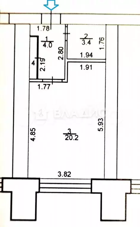 Квартира-студия, 28,4 м, 2/10 эт. - Фото 0