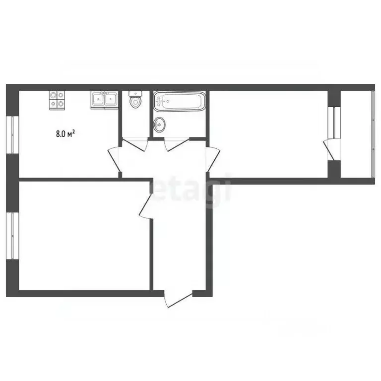 2-к кв. Ямало-Ненецкий АО, Муравленко ул. Ленина, 111 (51.1 м) - Фото 1