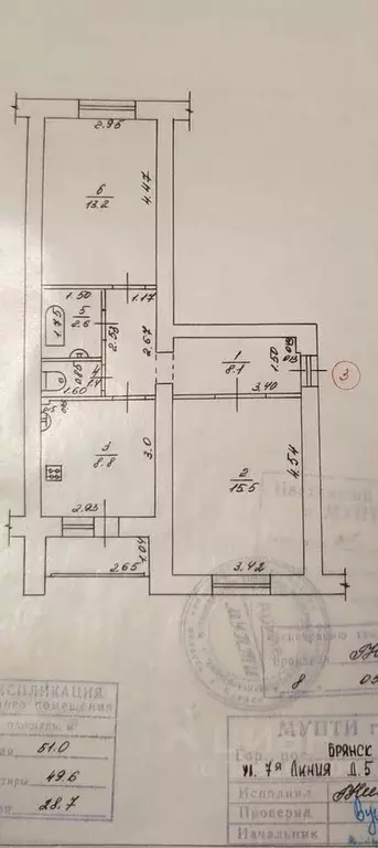 2-к кв. Брянская область, Брянск ул. 7-я Линия, 5 (51.0 м) - Фото 0