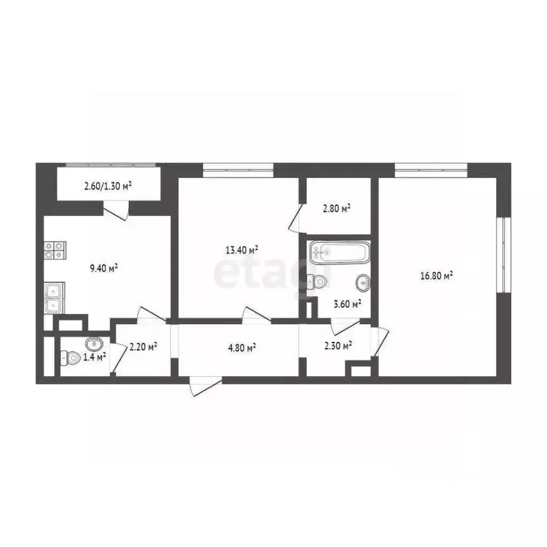 2-к кв. Московская область, Ленинский городской округ, пос. Битца ... - Фото 2