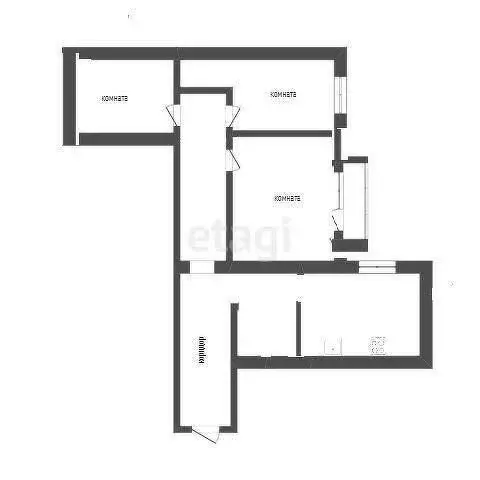 3-комнатная квартира: Абакан, улица Карла Маркса, 21А (58 м) - Фото 1