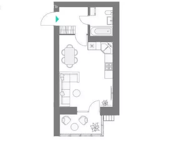 Квартира-студия: Казань, улица Азата Аббасова, 5 (29.8 м) - Фото 1