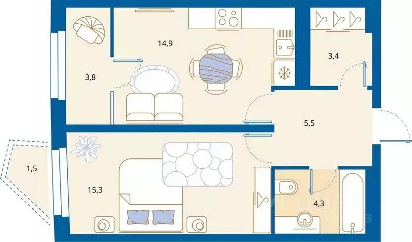 1-к кв. Пензенская область, Пенза Арбеково жилрайон, Дальнее Арбеково ... - Фото 1