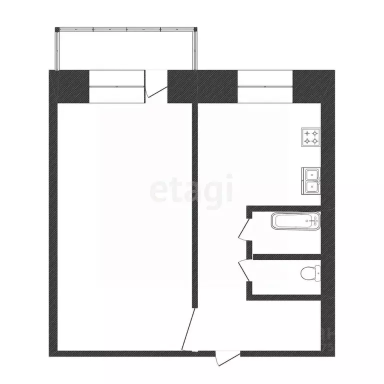 1-к кв. Иркутская область, Иркутск бул. Постышева, 14 (30.4 м) - Фото 1