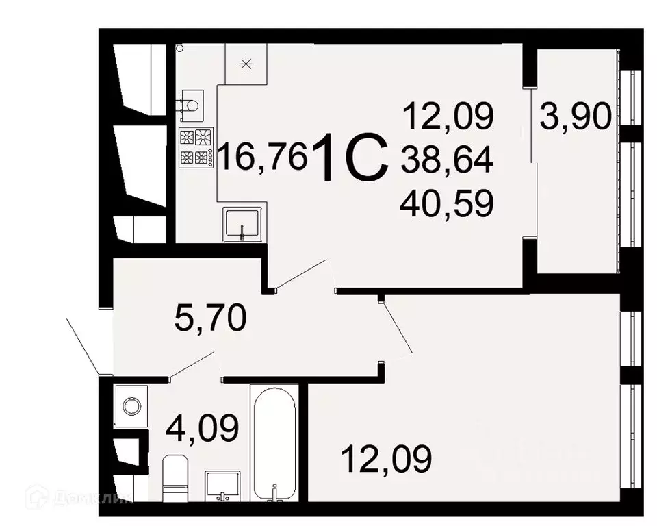 1-к кв. Рязанская область, Рязань Льговская ул., 10 (40.59 м) - Фото 0
