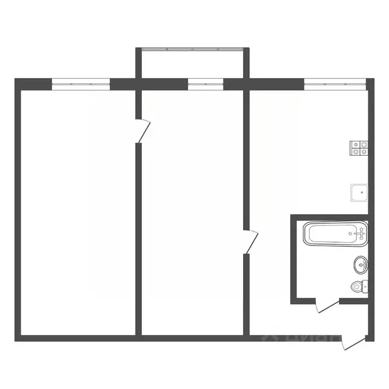 2-к кв. Тульская область, Тула просп. Ленина, 54 (44.4 м) - Фото 2
