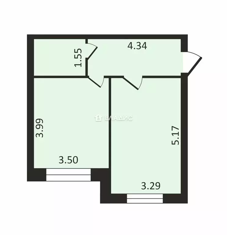 1-комнатная квартира: деревня Узигонты, 25 (41.1 м) - Фото 0