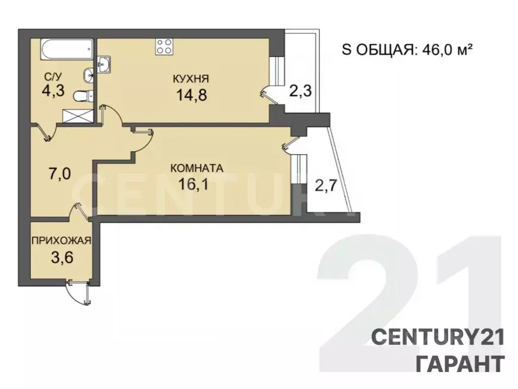 1-к кв. Санкт-Петербург Смоленская ул., 11к2 (45.8 м) - Фото 2