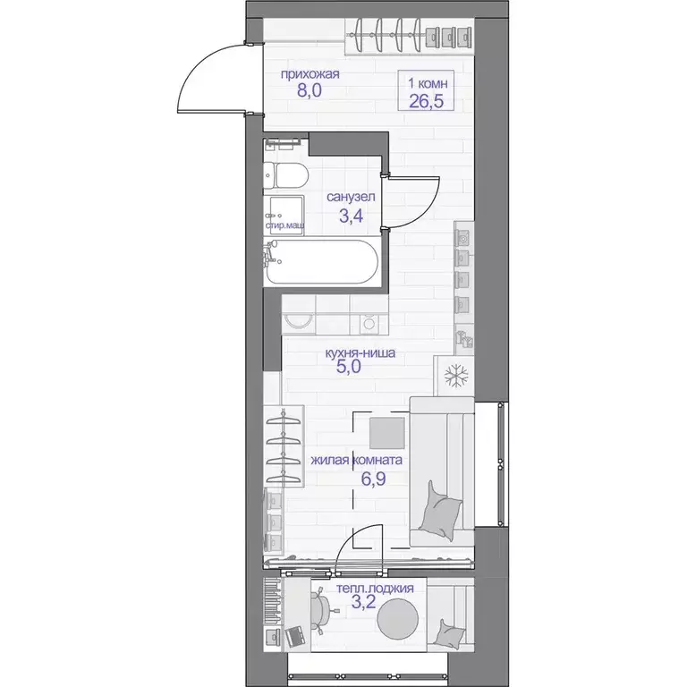 Продаётся квартира-студия, 26.5 м - Фото 0