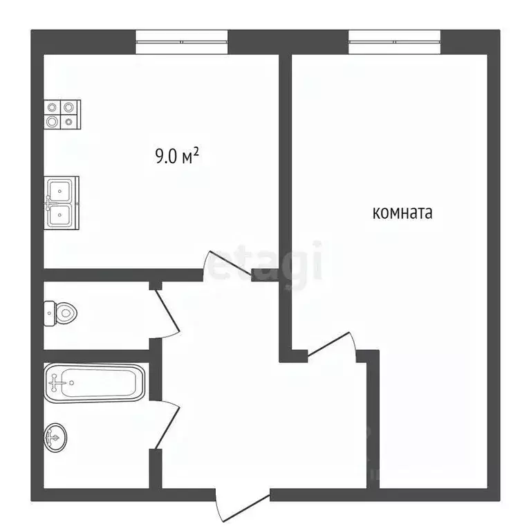 1-к кв. Ханты-Мансийский АО, Лангепас Солнечная ул., 14 (39.1 м) - Фото 1