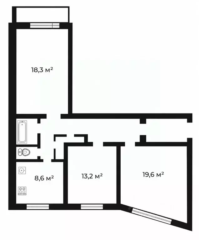 3-к кв. Челябинская область, Челябинск Комсомольский просп., 83 (70.4 ... - Фото 2