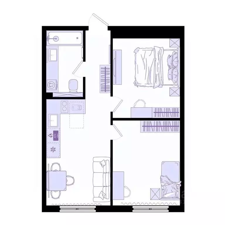 2-к кв. Приморский край, Владивосток Днепровская ул. (46.7 м) - Фото 2