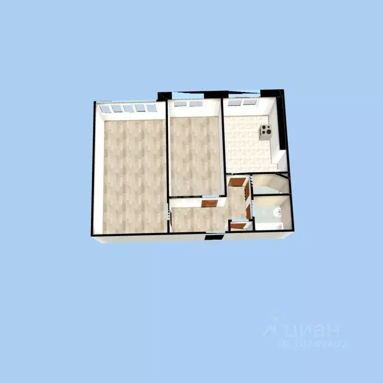 2-к кв. Башкортостан, Уфа ул. Геологов, 51к2 (43.6 м) - Фото 1