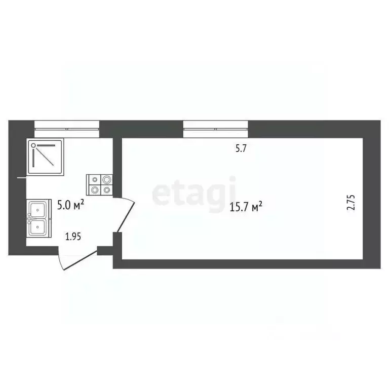 1-к кв. Томская область, Томск ул. Усова, 11А (20.0 м) - Фото 2