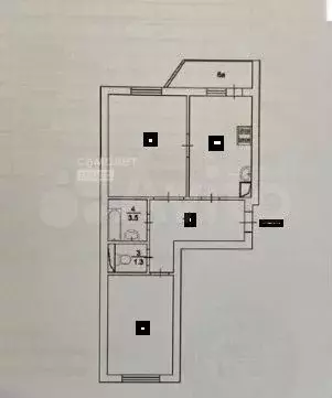 2-к. квартира, 69,2 м, 15/17 эт. - Фото 0