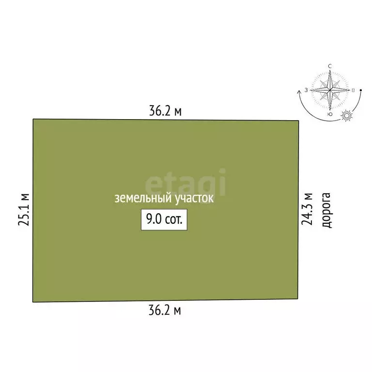 Участок в Заводоуковск, микрорайон Южный (8.97 м) - Фото 1