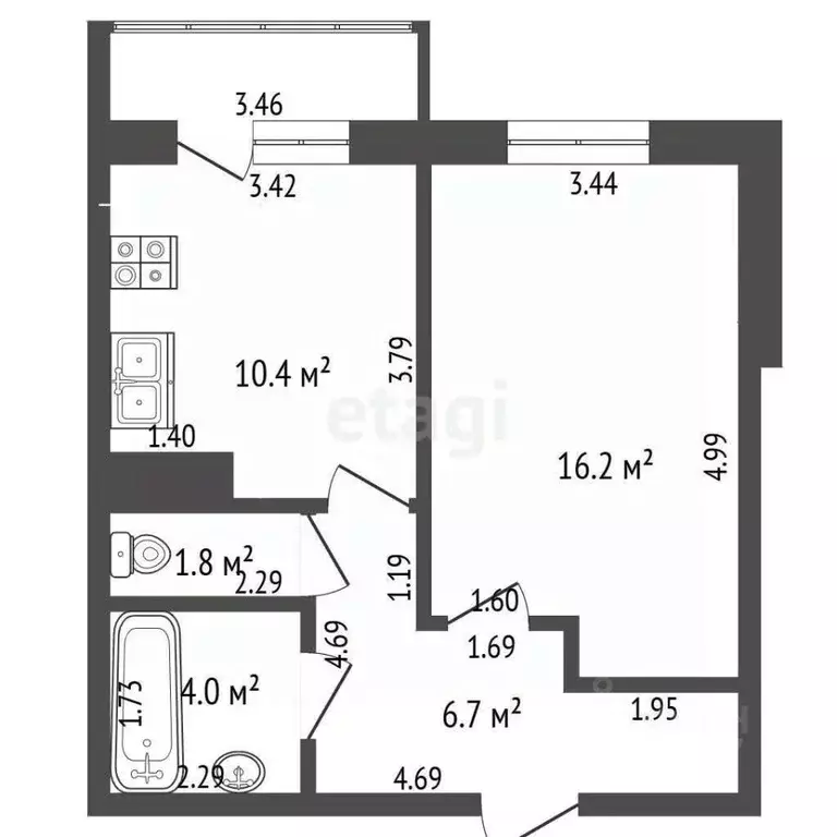 1-к кв. Смоленская область, Смоленск ул. Петра Алексеева, 19 (38.7 м) - Фото 0