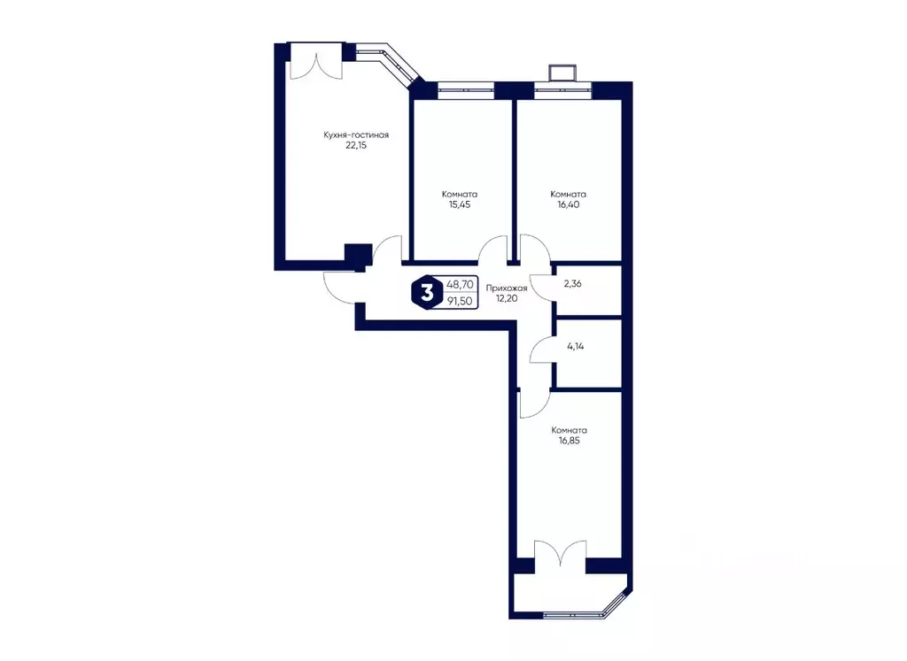 3-к кв. Московская область, Дмитровский муниципальный округ, с. ... - Фото 2