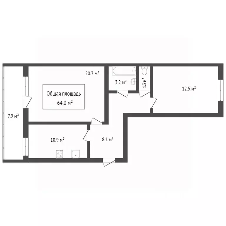 2-к кв. Томская область, Томск Дальне-Ключевская ул., 16А (61.0 м) - Фото 2