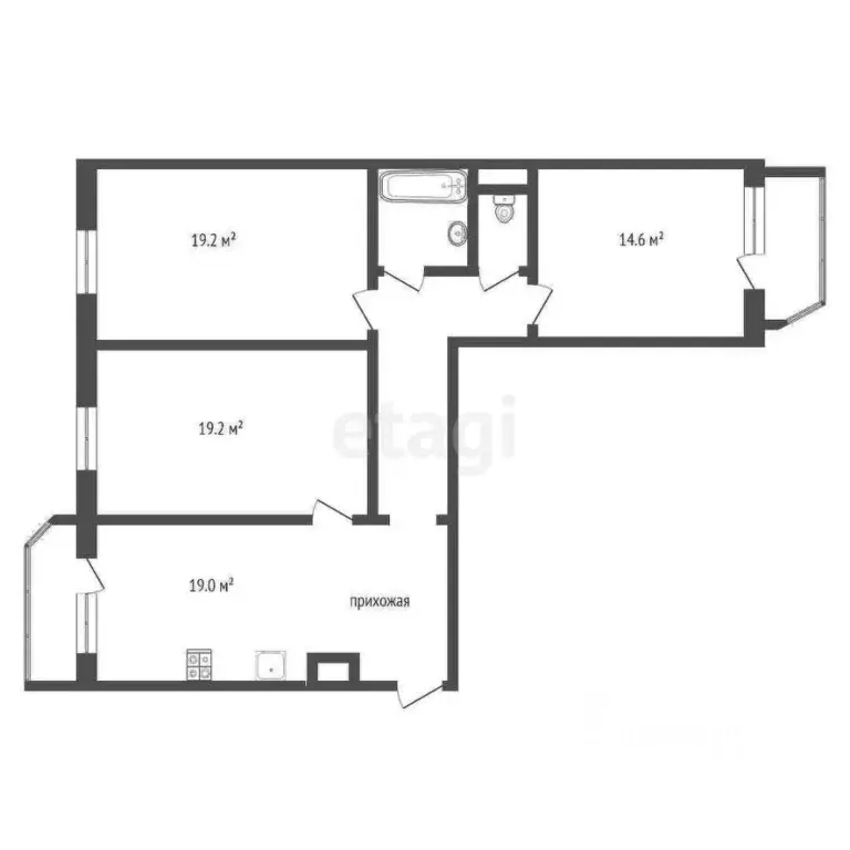 3-к кв. Тюменская область, Тюмень ул. Александра Митинского, 7 (92.2 ... - Фото 2