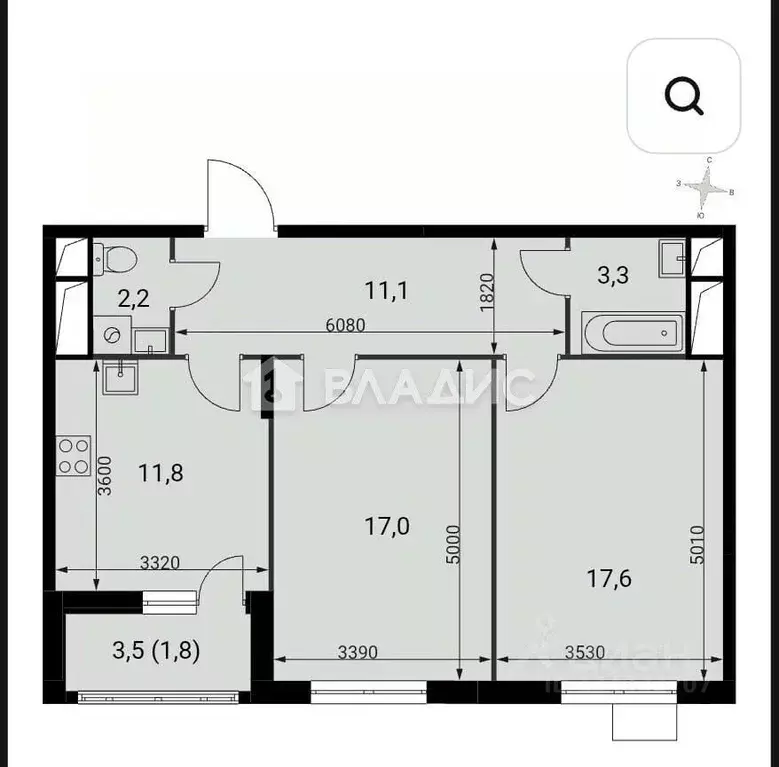 2-к кв. Московская область, Ленинский городской округ, пос. Развилка ... - Фото 2