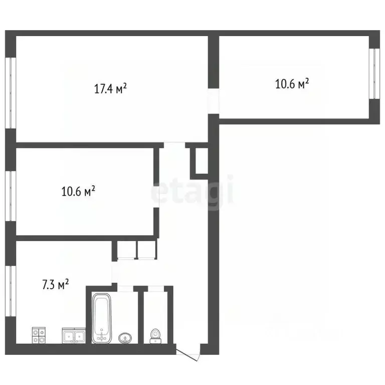 3-к кв. Воронежская область, Воронеж Новосибирская ул., 34 (58.0 м) - Фото 2