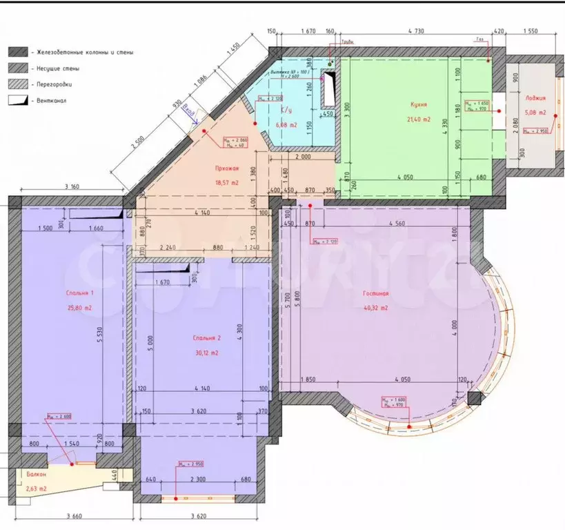 3-к. квартира, 150 м, 6/13 эт. - Фото 1