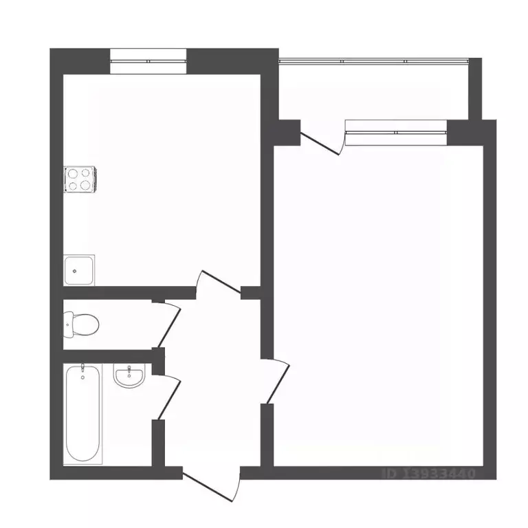 1-к кв. Тюменская область, Тюмень ул. 50 лет Октября, 30 (41.5 м) - Фото 1