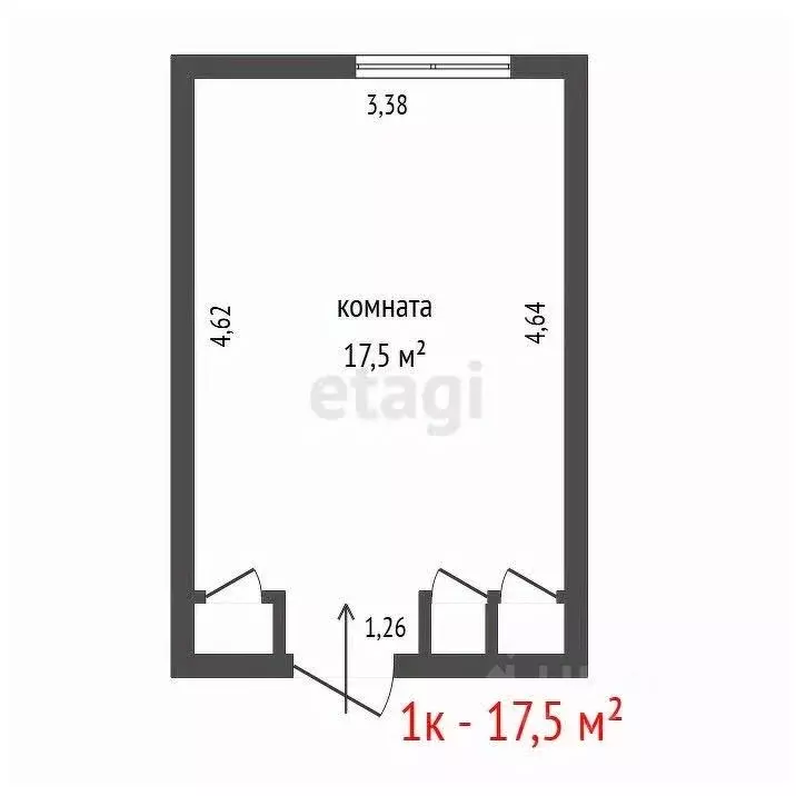 Комната Свердловская область, Екатеринбург ул. Красина, 3 (17.5 м) - Фото 2