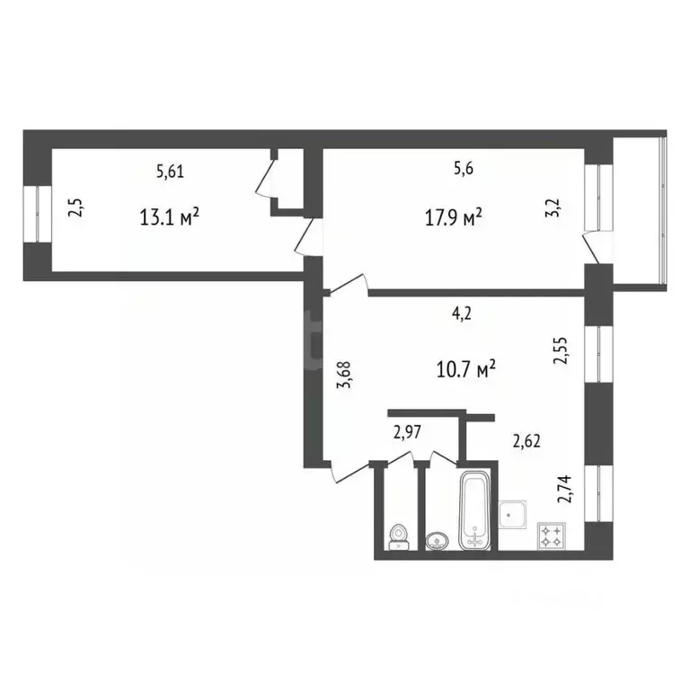 3-к кв. Иркутская область, Иркутск Академическая ул., 12А (59.0 м) - Фото 2