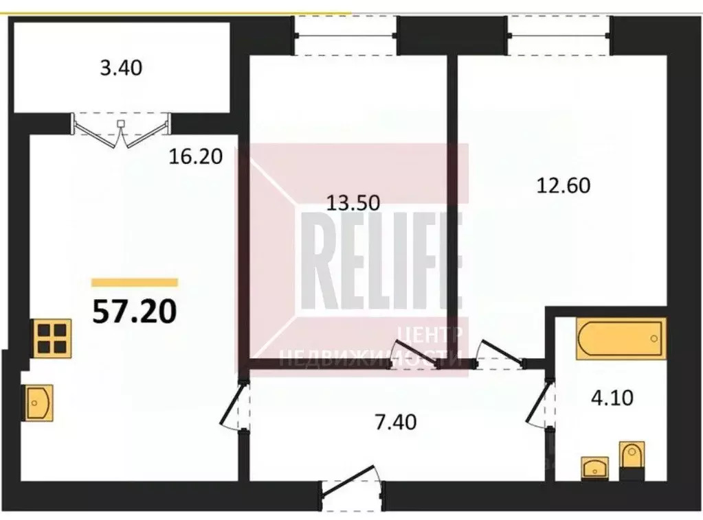 2-к кв. Калининградская область, Калининград ул. Сержанта Мишина, 83к2 ... - Фото 2