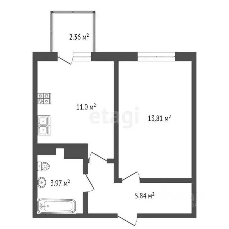 1-к кв. Крым, Евпатория ул. 60 лет ВЛКСМ, 31к2 (35.33 м) - Фото 1