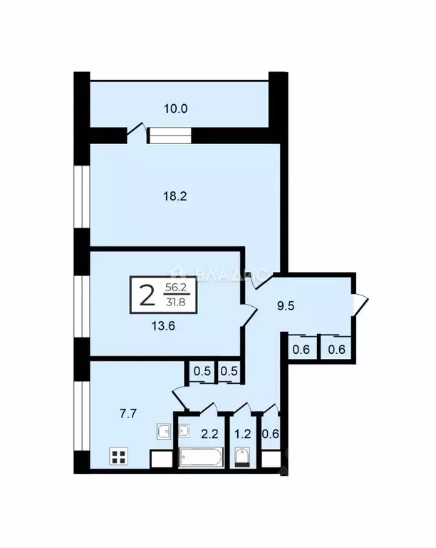 2-к кв. Санкт-Петербург Гражданский просп., 130К1 (56.2 м) - Фото 2