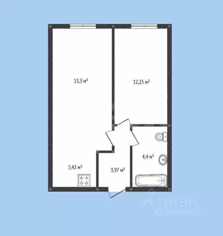2-к кв. Башкортостан, Уфа просп. Октября, 75 (39.9 м) - Фото 2