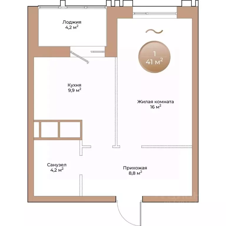 1-к кв. Красноярский край, Красноярск ул. Партизана Железняка (41.0 м) - Фото 0