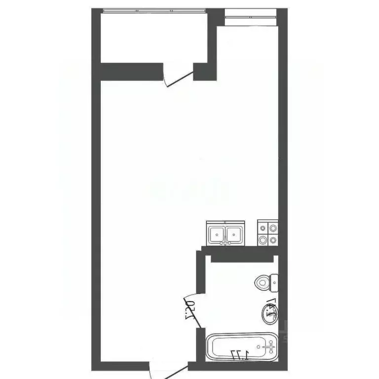 Студия Ростовская область, Ростов-на-Дону Тибетская ул., 1Вс8 (30.0 м) - Фото 2