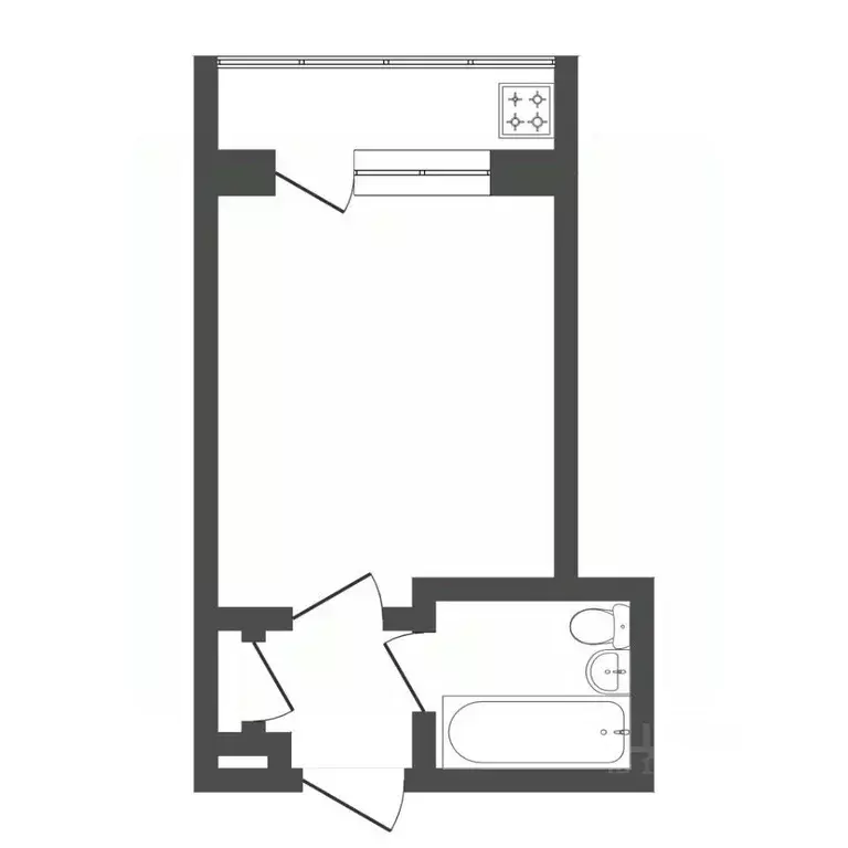 Студия Тюменская область, Тюмень ул. Бабарынка, 20а (14.8 м) - Фото 2