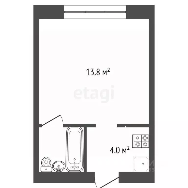 1-к кв. Томская область, Томск Алтайская ул., 76/2 (19.6 м) - Фото 2