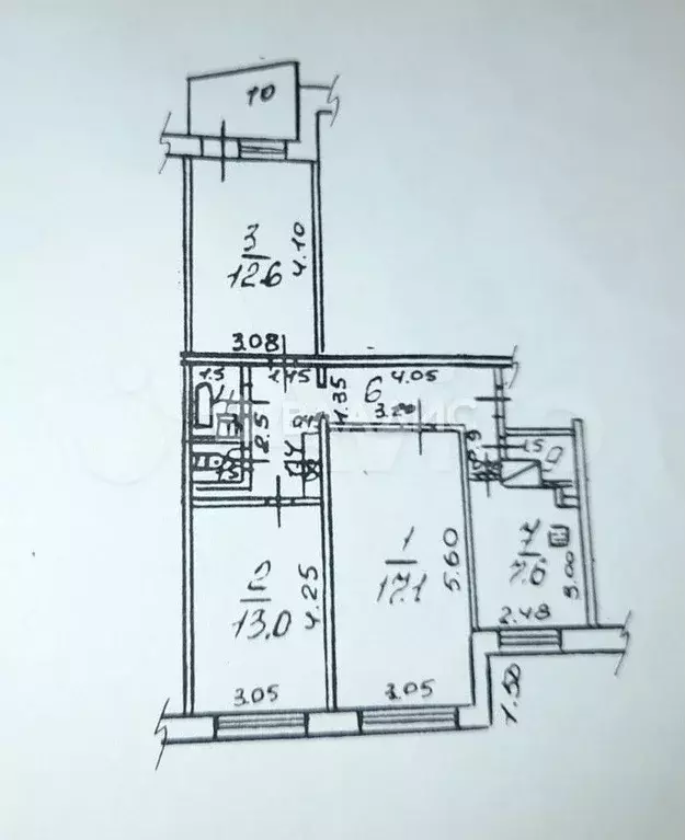 3-к. квартира, 67,5 м, 3/9 эт. - Фото 0